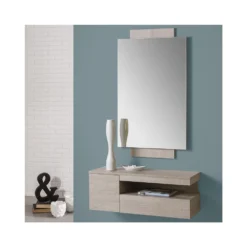 Meuble D'entrée 1 Porte 1 Tiroir Chêne Clair - GINO