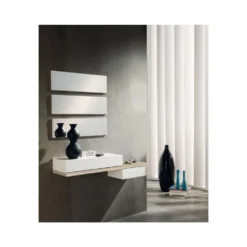 Meuble D'entrĂ©e ChĂȘne Clair + Miroir - YNANG