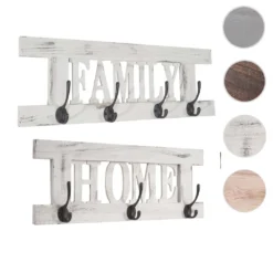 2x Garde-robe Murale Home+Family, Set De Planche Vestiaire, Style Shab...