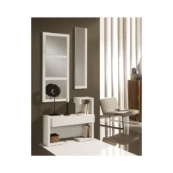 Meuble D'entrée Blanc Laque + Miroirs - PARIS