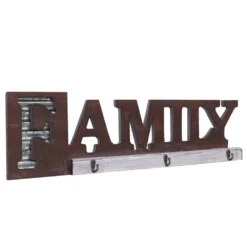 Garde-robe Murale HWC-A91 Family, Planche Vestiaire, Style Chalet, Boi...