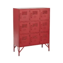 Meuble D'entrée 9 Casiers Métal Rouge - SPLIT