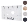 Portemanteau Mural HWC-C89, FAMILY, 8 Crochets, 60x90cm ~ Blanc Shabby