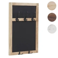 Portemanteau Mural HWC-C51, Tableaux Noirs, 55x34cm ~ Brun Naturel, Sh...