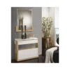 Meuble D'entrée Bois Blanc/Chêne Blond + Miroir - JUNGO