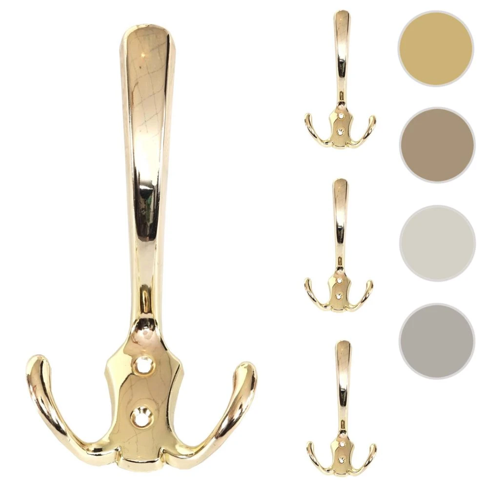 4x Crochet De Garderobe HWC-D46, Crochet Mural, Patère, Set ~ Couleur...