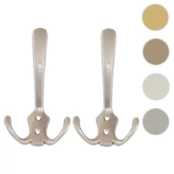 2x Crochet De Garderobe HWC-D46, Crochet Mural, Patère, Set ~ Couleur...