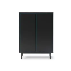 Meuble D'entrée 2 Portes 2 Tiroirs Gris Foncé/Bleu - PAITUS