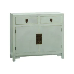 Meuble D'entrée 2 Tiroirs 2 Portes Vert Menthe - SHANGHAI