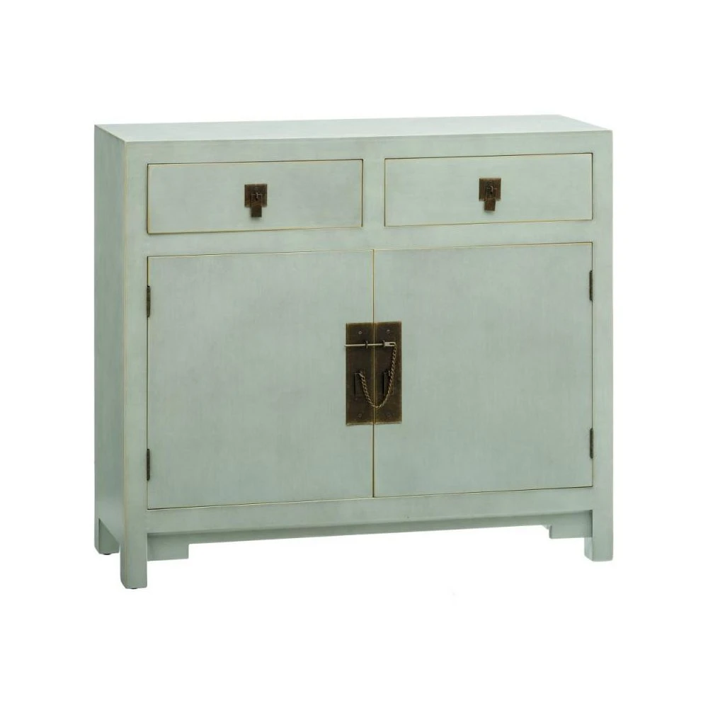 Meuble D'entrée 2 Tiroirs 2 Portes Vert Menthe - SHANGHAI