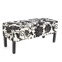 Banc/coffre De Rangement Renens, 95x36x44, Tissu, Noir