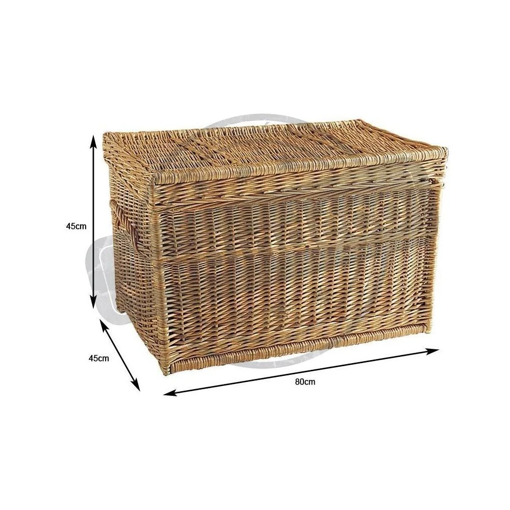 Malle De Rangement En Osier Buff 80 X 45 X 45 Cm. – Image 2