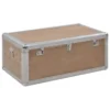 VidaXL Boîte De Rangement Bois De Sapin Massif 91x52x40 Cm Marron