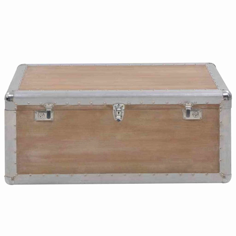 VidaXL Boîte De Rangement Bois De Sapin Massif 91x52x40 Cm Marron – Image 2
