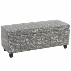 Banc/banquette/coffre De Rangement Kriens, 112x45x45cm, Tissu, Gris Wo...