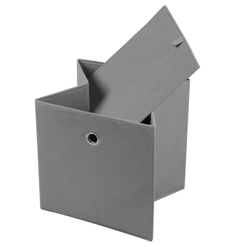 Lot De 2 Boîtes De Rangement ELA, En Tissu Gris – Image 2