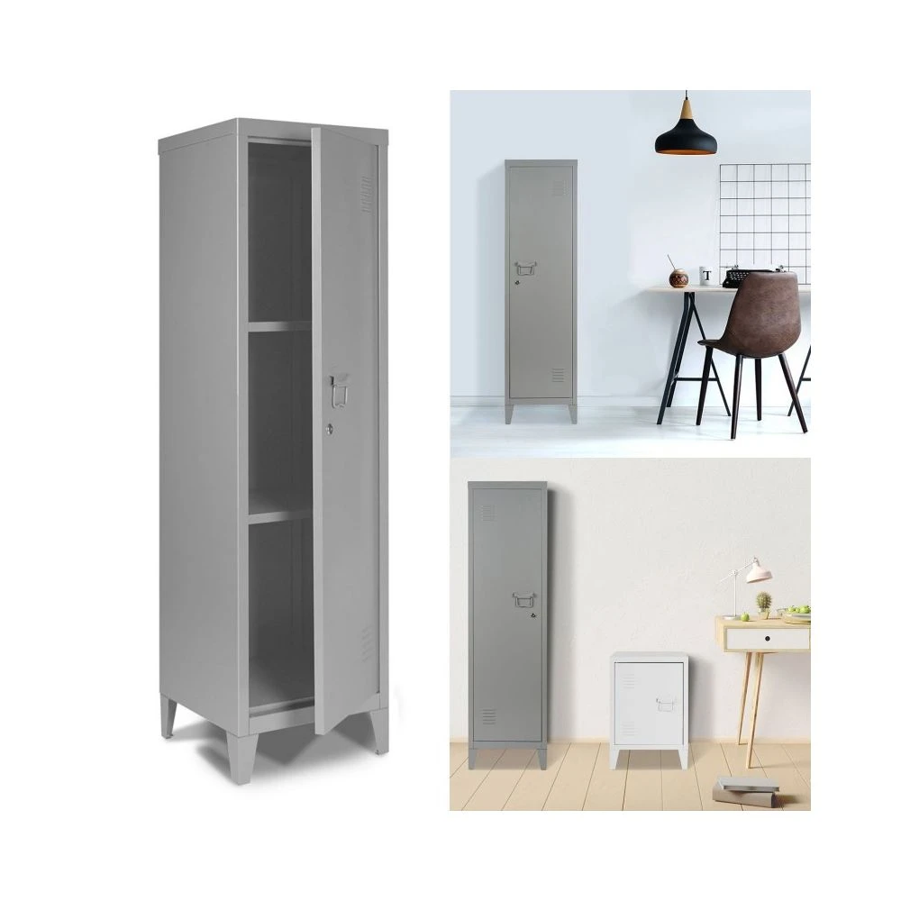 Armoire Vestiaire Estel En Métal Gris Foncé