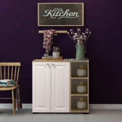 Armoire Multifonctionnelle Rakes - Homemania - Blanc, Bois - 90 X 37 X...