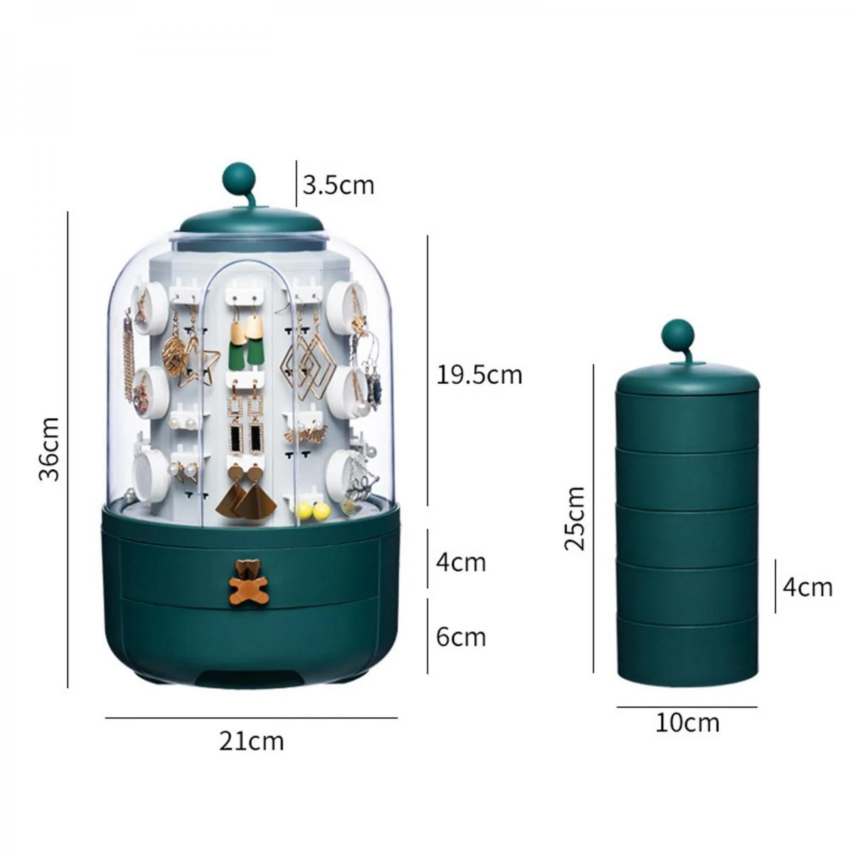 Bijoux Rotatifs Boucles D'oreilles Rotation Stand Boîte Anneau Vitrin... – Image 5