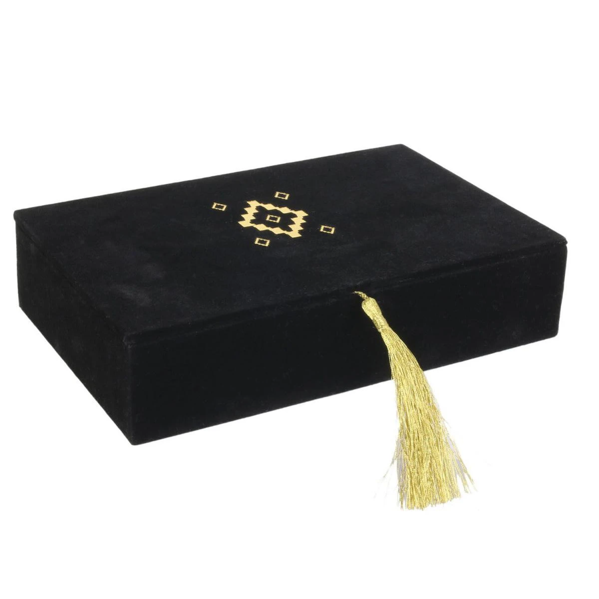 Boîte à Bijoux Ethnique En Velours Mirage - Noir