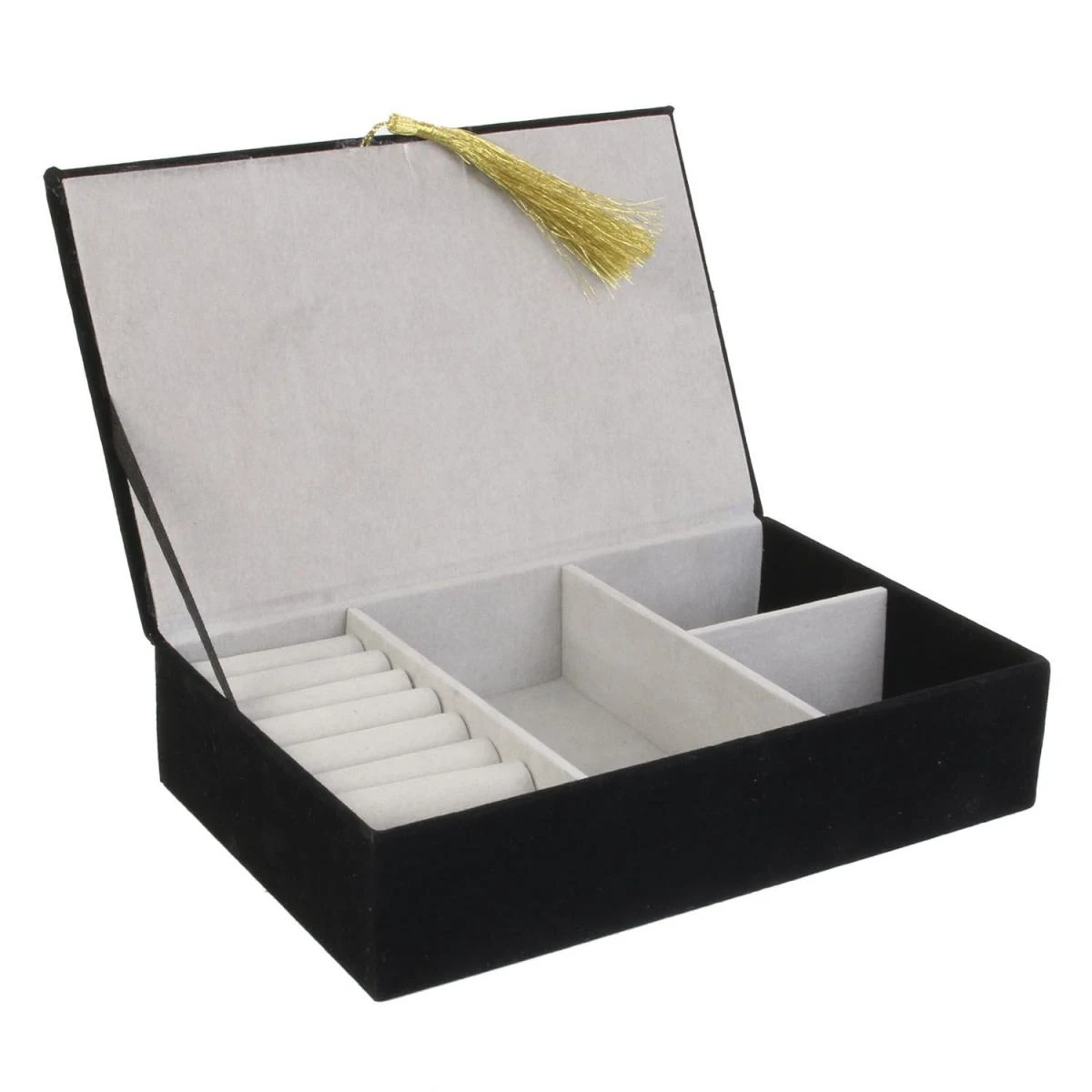 Boîte à Bijoux Ethnique En Velours Mirage - Noir – Image 2