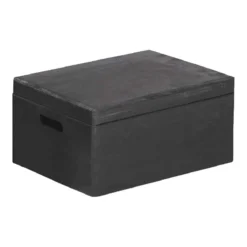 Boite De Rangement Avec Couvercle En PinJet Black 40x30x23 Cm.