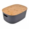 Boîte De Rangement Bambou 18L Anthracite
