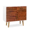 Buffet Bois D'acacia Massif 90 X 33,5 X 83 Cm