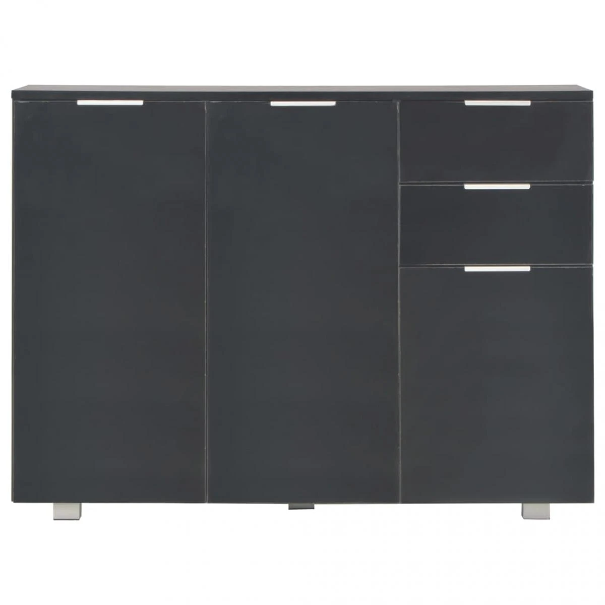 Buffet Noir Brillant 107 X 35 X 76 Cm – Image 4