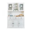 Buffet Vaisselier 5 Portes, 3 Tiroirs En Pin Blanc - MAINE