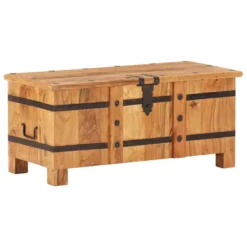 Chic Armoires Et Meubles De Rangement Rome Coffre 90x40x40 Cm Bois D'a...