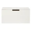 Coffre A Jouet Pin Massif Brossé Blanche, H42 X L80 X P40 Cm