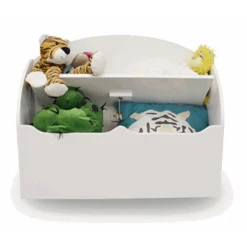 Coffre Ă Jouets En Bois Coloris Blanc - Dim : 69,5 X 55,5 X 29,5 Cm
