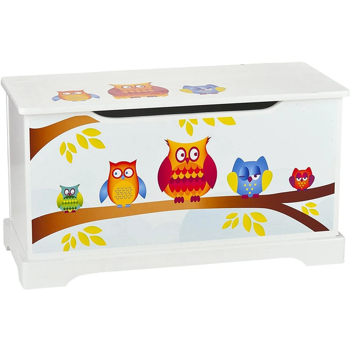 Coffre Ă Jouets En Bois Hiboux