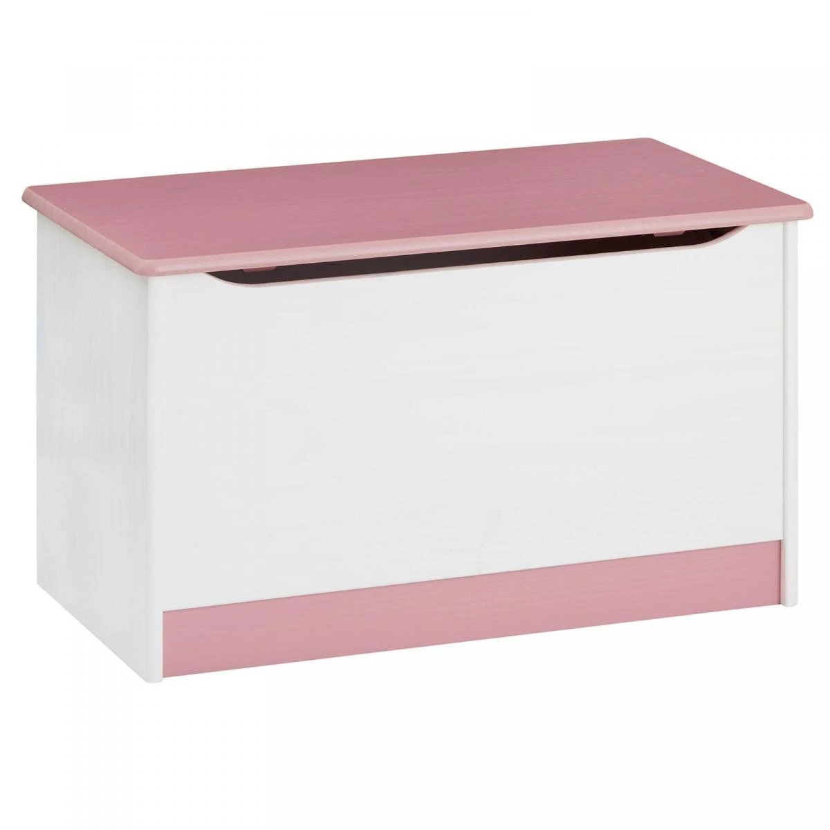 Coffre à Jouets HANNAH, En Pin Massif Lasuré Blanc Et Rose 1 Coffre à Jouets HANNAH, En Pin Massif Lasuré Blanc Et Rose