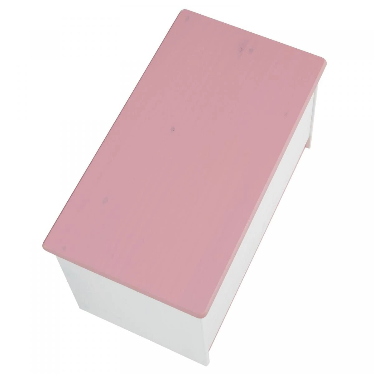 Coffre à Jouets HANNAH, En Pin Massif Lasuré Blanc Et Rose 5 Coffre à Jouets HANNAH, En Pin Massif Lasuré Blanc Et Rose – Image 5