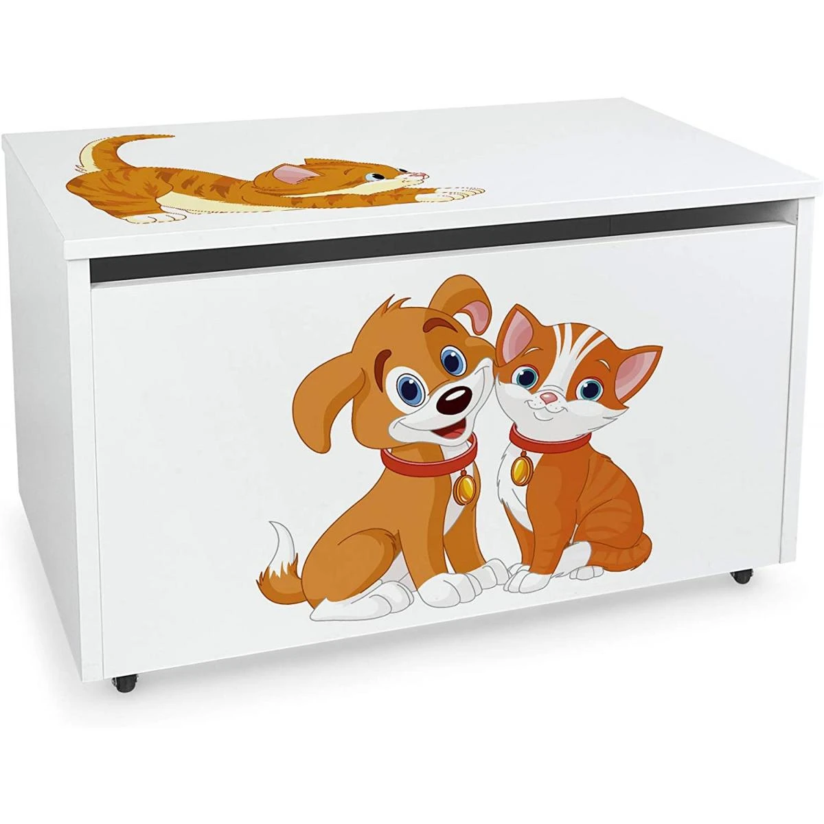 Coffre à Jouets XXL Sur Roulettes: Chat Et Chien – Image 2