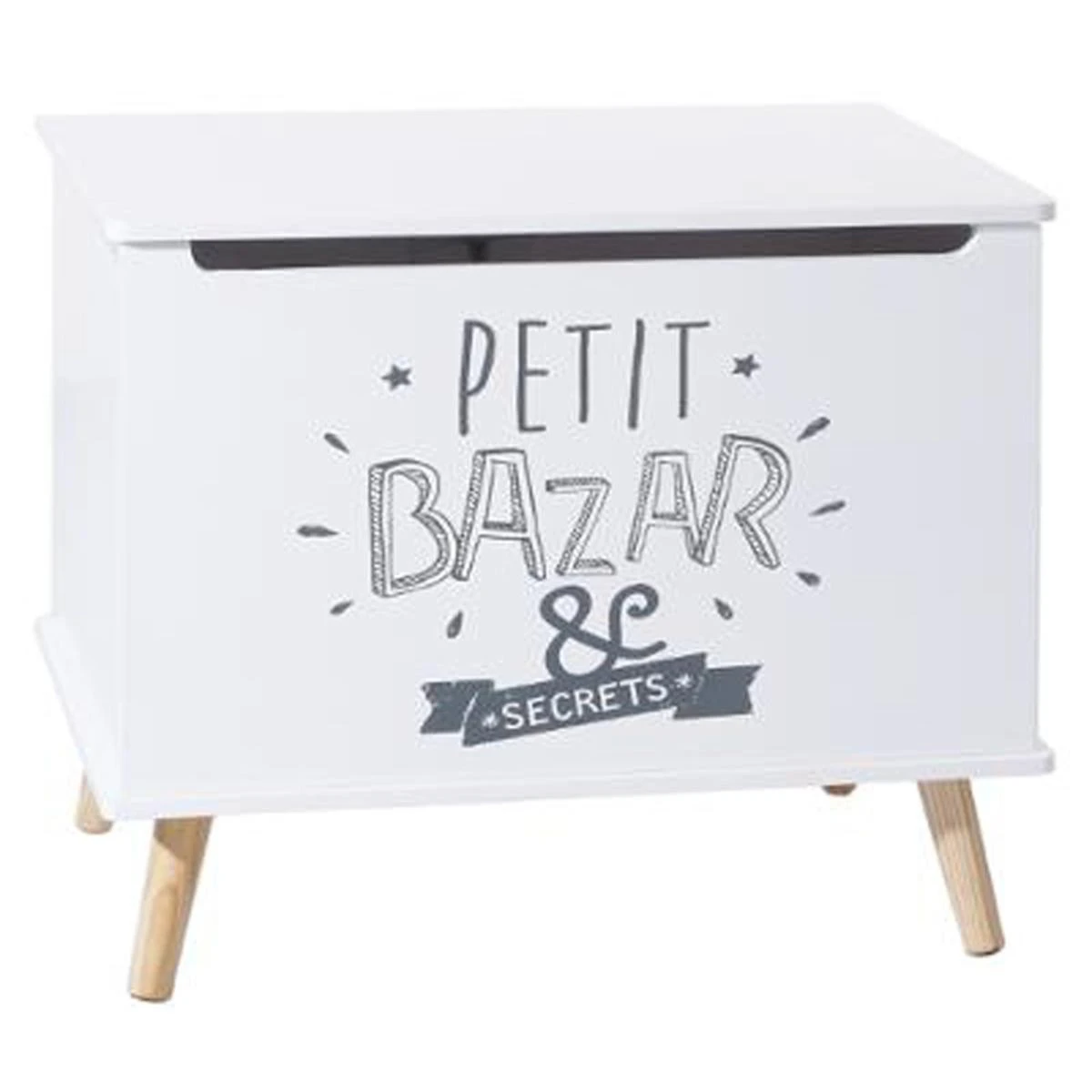 Coffre De Rangement En Bois Coloris Blanc - Dim : L 58 X L 48 X H 38 C... 1 Coffre De Rangement En Bois Coloris Blanc - Dim : L 58 X L 48 X H 38 C...