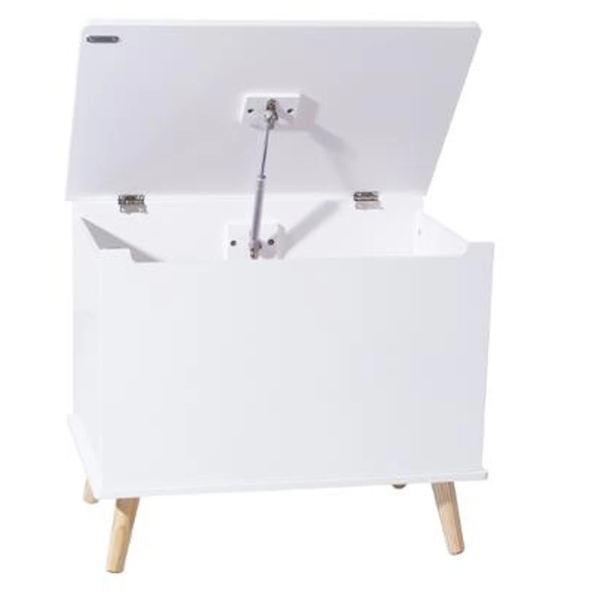 Coffre De Rangement En Bois Coloris Blanc - Dim : L 58 X L 48 X H 38 C... 2 Coffre De Rangement En Bois Coloris Blanc - Dim : L 58 X L 48 X H 38 C... – Image 2