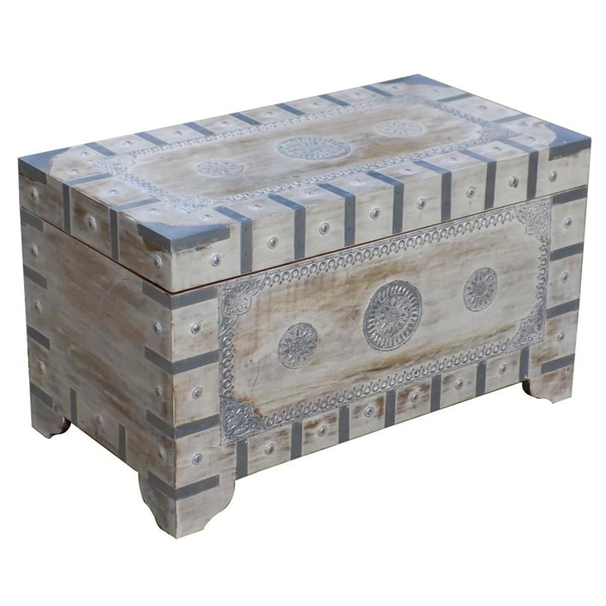 Coffre De Rangement En Bois Coloris Naturel - Longueur 78.7 X Profonde... 1 Coffre De Rangement En Bois Coloris Naturel - Longueur 78.7 X Profonde...