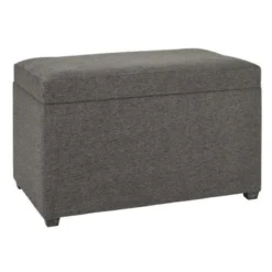 Coffre De Rangement En Tissu Couleur Anthracite - Dim : L 65 X H 40 X ...