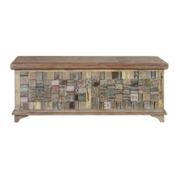 Coffre En Bois De Manguier / Recyclé Coloris Marron - Longueur 106 X ...