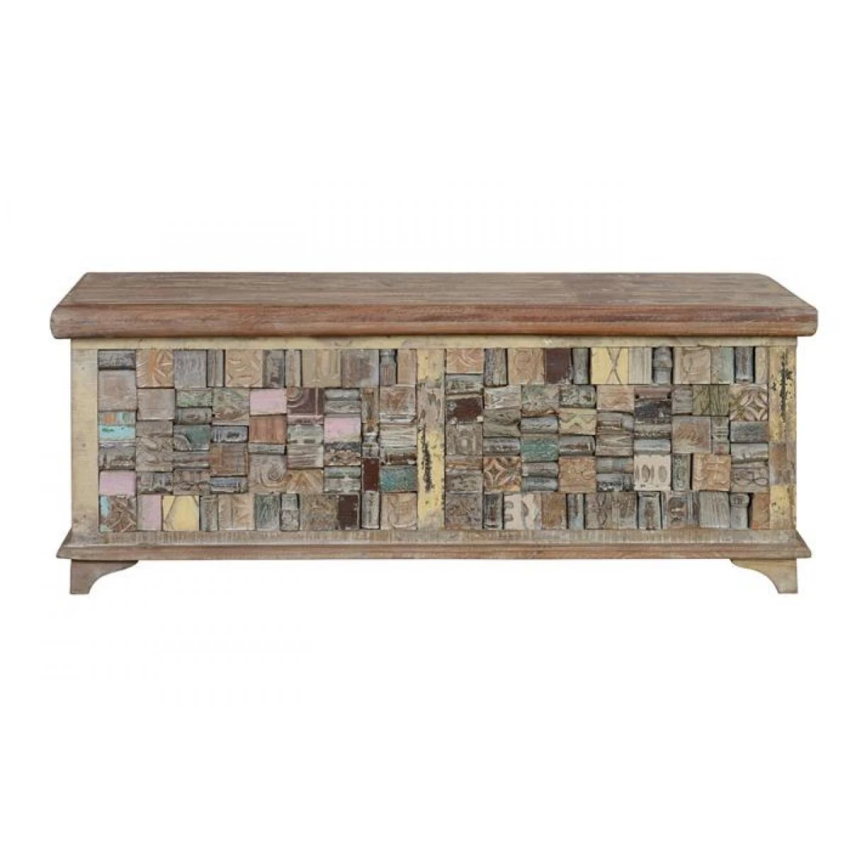 Coffre En Bois De Manguier / Recyclé Coloris Marron - Longueur 106 X ... 1 Coffre En Bois De Manguier / Recyclé Coloris Marron - Longueur 106 X ...