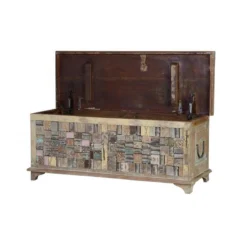 Alternative view of Coffre En Bois De Manguier / Recyclé Coloris Marron - Longueur 106 X ...