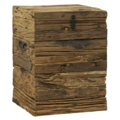 Coffre En Bois Massif Recyclé Petit Modèle.