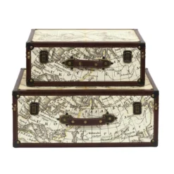 COOPER - Lot De 2 Malles De Rangements Mappemonde Vintage