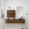 Duo De Meubles D'entrée Noyer + Miroir - SCOPELLO
