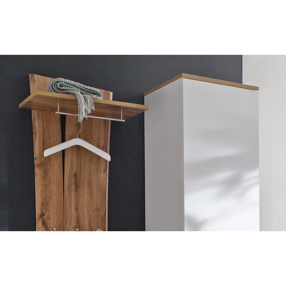 Ensemble De Vestiaire 4 éléments Coloris Blanc Et Chêne Wotan – Image 4