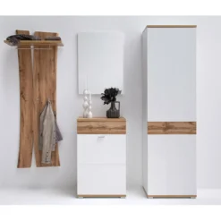 Ensemble De Vestiaire De 4 éléments Coloris Blanc Et Chêne Wotan