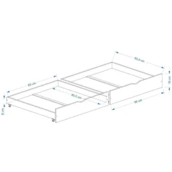 Lot De 2 Tiroirs FELIX, Rangement Sous Lit 90x200 Cm En Pin Massif Las... 3 Lot De 2 Tiroirs FELIX, Rangement Sous Lit 90x200 Cm En Pin Massif Las... -Atmosphera Boutique felix 2 7066 7067 skizze